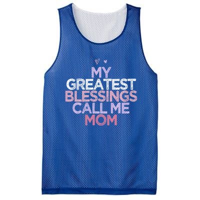 My Greatest Blessings Call Me Mom Mothers Day Gift Heart Cute Gift Mesh Reversible Basketball Jersey Tank