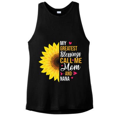 My Greatest Blessings Call Me Mom And NaNa Mother's Day Ladies PosiCharge Tri-Blend Wicking Tank