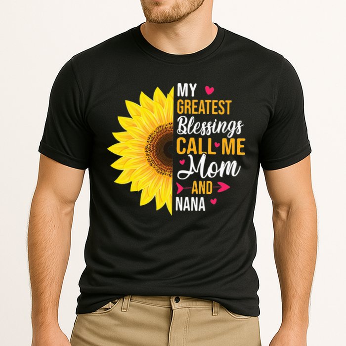 My Greatest Blessings Call Me Mom And NaNa Mother's Day Cooling Performance Crew T-Shirt