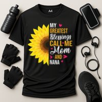 My Greatest Blessings Call Me Mom And NaNa Mother's Day Cooling Performance Crew T-Shirt