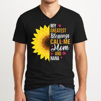 My Greatest Blessings Call Me Mom And NaNa Mother's Day V-Neck T-Shirt