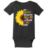 My Greatest Blessings Call Me Mom And NaNa Mother's Day Baby Bodysuit