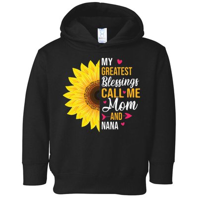 My Greatest Blessings Call Me Mom And NaNa Mother's Day Toddler Hoodie