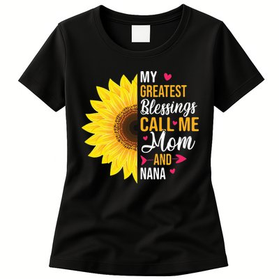 My Greatest Blessings Call Me Mom And NaNa Mother's Day Womens T-Shirt