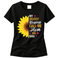 My Greatest Blessings Call Me Mom And NaNa Mother's Day Womens T-Shirt
