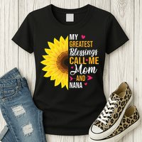 My Greatest Blessings Call Me Mom And NaNa Mother's Day Womens T-Shirt