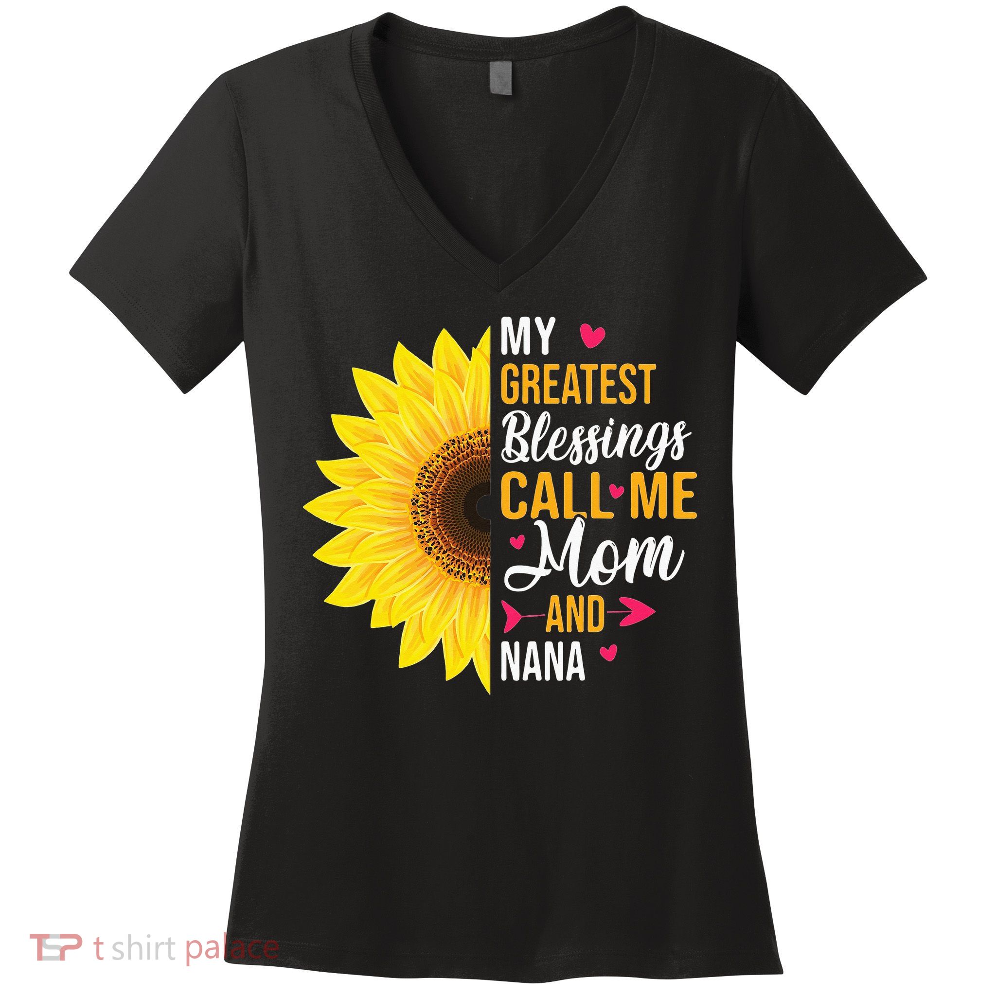 My Greatest Blessings Call Me Mom And NaNa Mother's Day Women's V-Neck T-Shirt