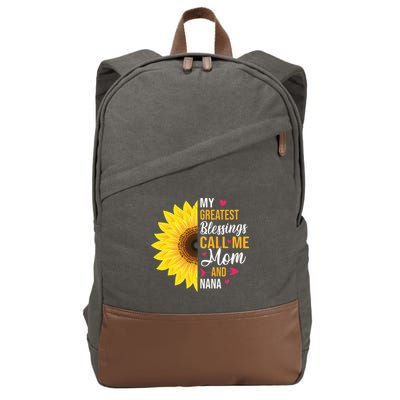 My Greatest Blessings Call Me Mom And NaNa Mother's Day Cotton Canvas Backpack