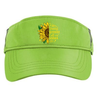 My Greatest Blessings Call Me Mom Sunflower Funny Gift Adult Drive Performance Visor