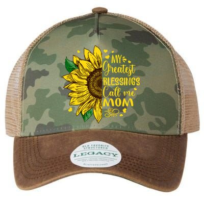 My Greatest Blessings Call Me Mom Sunflower Funny Gift Legacy Tie Dye Trucker Hat