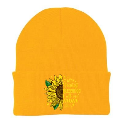 My Greatest Blessings Call Me Mom Sunflower Funny Gift Knit Cap Winter Beanie