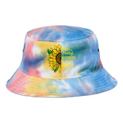 My Greatest Blessings Call Me Mom Sunflower Funny Gift Tie Dye Newport Bucket Hat