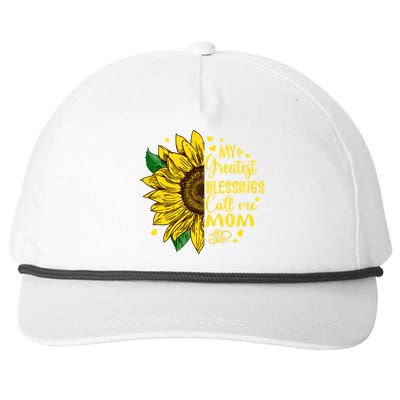 My Greatest Blessings Call Me Mom Sunflower Funny Gift Snapback Five-Panel Rope Hat