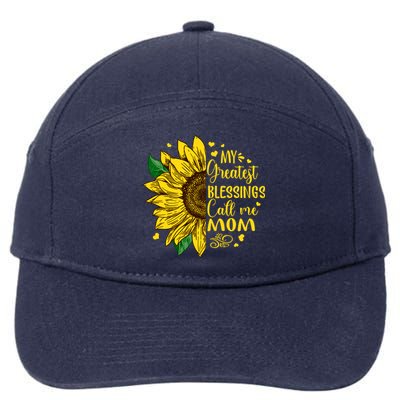 My Greatest Blessings Call Me Mom Sunflower Funny Gift 7-Panel Snapback Hat