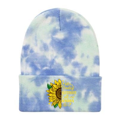 My Greatest Blessings Call Me Mom Sunflower Funny Gift Tie Dye 12in Knit Beanie