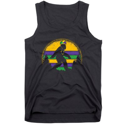 Mardi Gras Bigfoot Funny Sasquatch Mardi Gras Tank Top