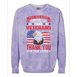 May God Bless Your Kind Soul Our Veterans Memorial Day Meaningful Gift Colorblast Crewneck Sweatshirt