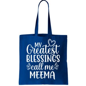 My Greatest Blessings Call Me Meema Yiddish Grandma Gift Tote Bag