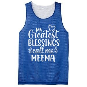 My Greatest Blessings Call Me Meema Yiddish Grandma Gift Mesh Reversible Basketball Jersey Tank