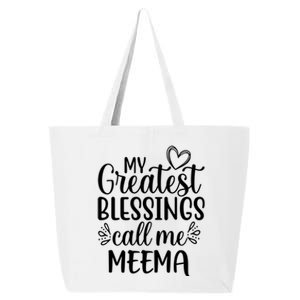 My Greatest Blessings Call Me Meema Yiddish Grandma Gift 25L Jumbo Tote