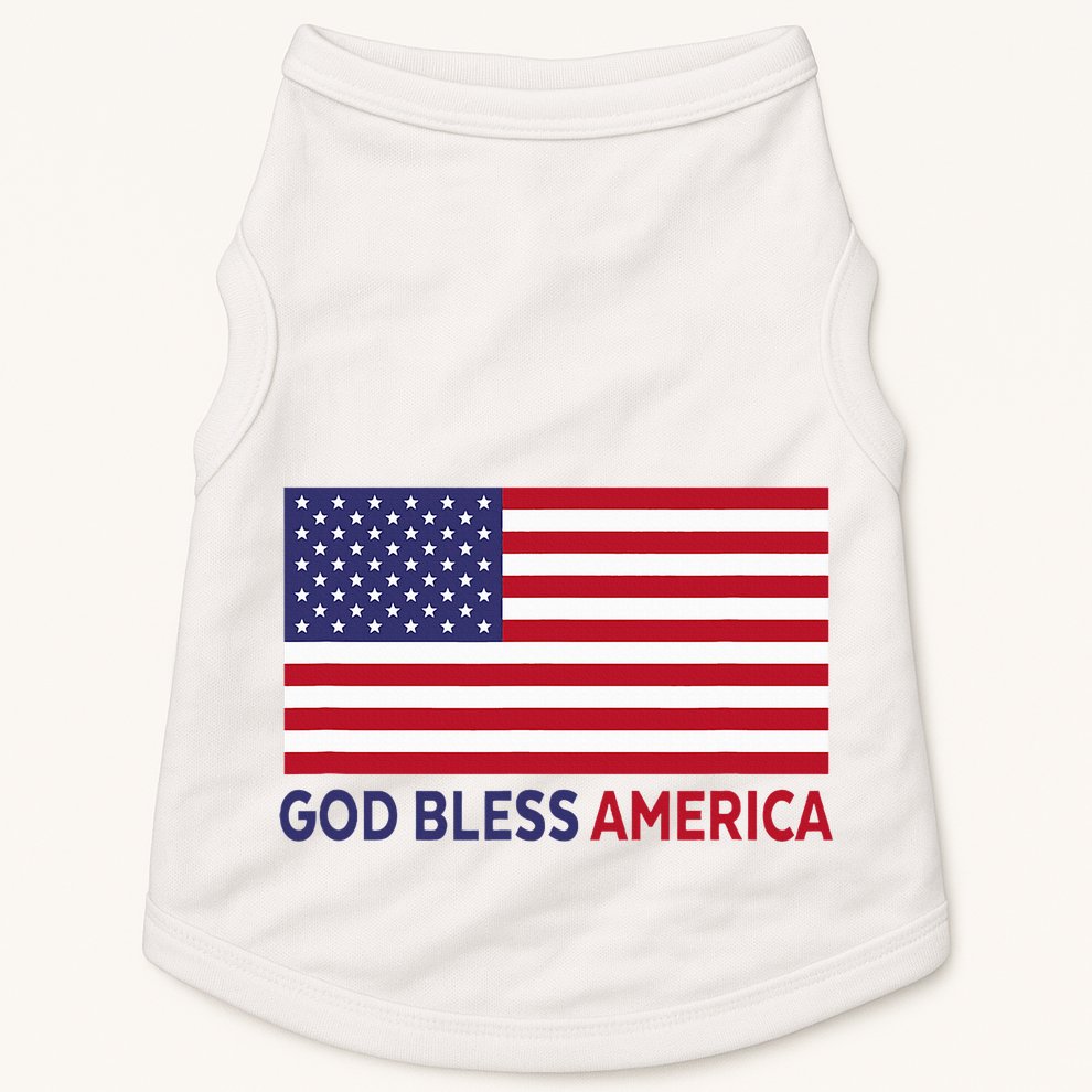Modern God Bless America Doggie Tank