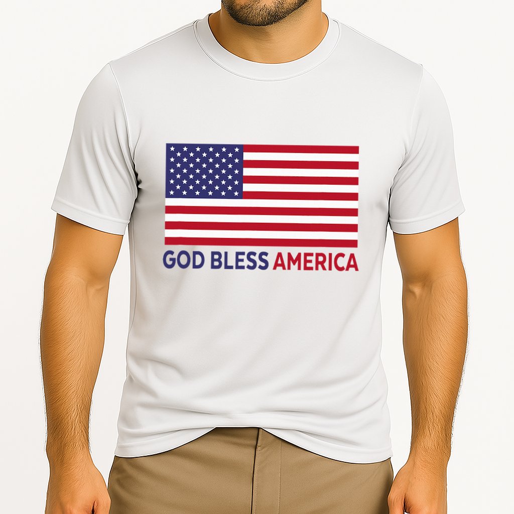 Modern God Bless America Cooling Performance Crew T-Shirt