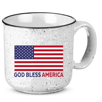 Modern God Bless America 15oz Campfire Ceramic Mug