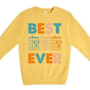 Musician Guitarist Best Dad Ever Fathers Day Premium Crewneck Sweatshirt