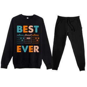 Musician Guitarist Best Dad Ever Fathers Day Premium Crewneck Sweatsuit Set