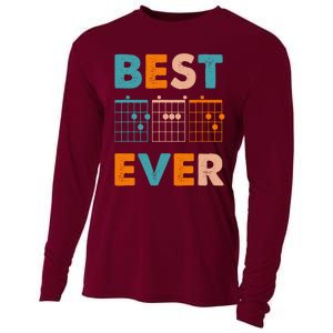 Musician Guitarist Best Dad Ever Fathers Day Cooling Performance Long Sleeve Crew