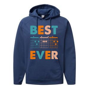 Musician Guitarist Best Dad Ever Fathers Day Performance Fleece Hoodie