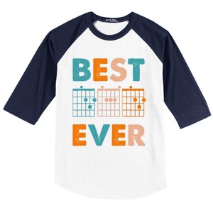 Musician Guitarist Best Dad Ever Fathers Day Baseball Sleeve Shirt