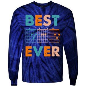 Musician Guitarist Best Dad Ever Fathers Day Tie-Dye Long Sleeve Shirt