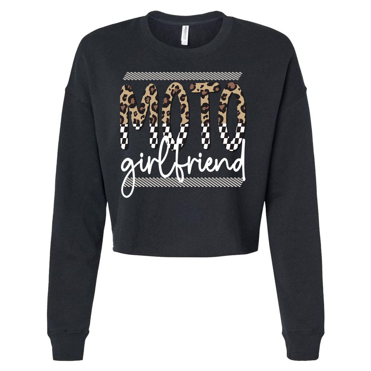 Motocross Girlfriend Best Moto Girlfriend Cropped Pullover Crew