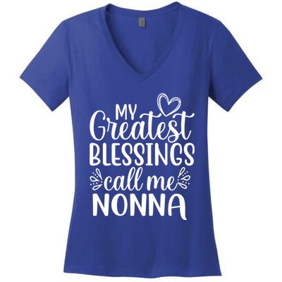 My Greatest Blessings Call Me Nonna Italy Italian Grandma Gift Women's V-Neck T-Shirt