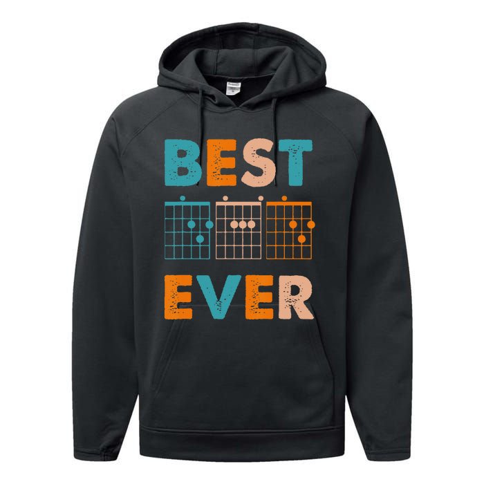 Musician Guitarist Best Dad Ever Father's Day Performance Fleece Hoodie