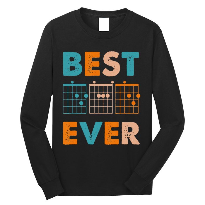 Musician Guitarist Best Dad Ever Father's Day Long Sleeve Shirt