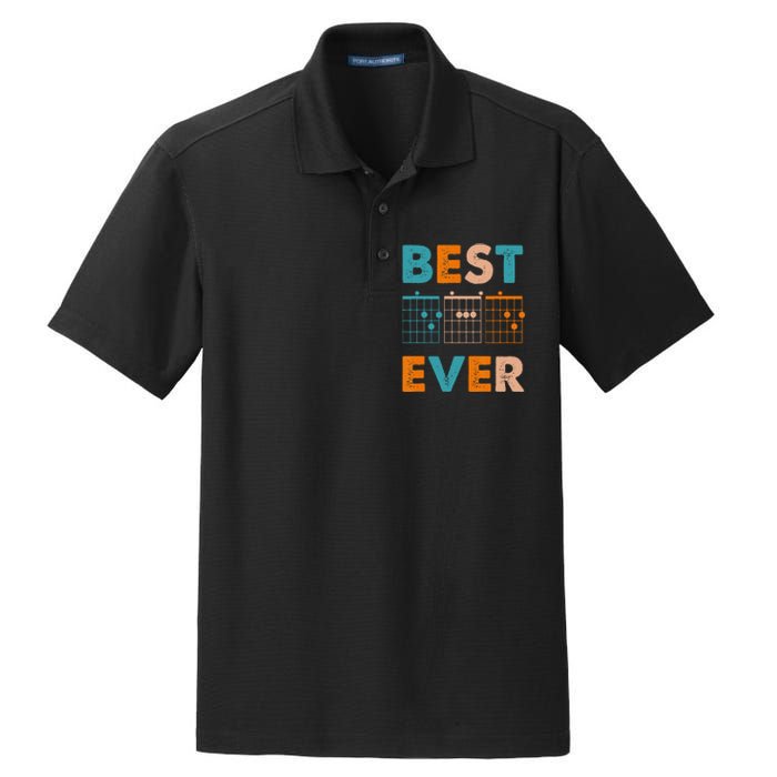 Musician Guitarist Best Dad Ever Father's Day Dry Zone Grid Polo