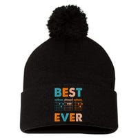 Musician Guitarist Best Dad Ever Father's Day Pom Pom 12in Knit Beanie