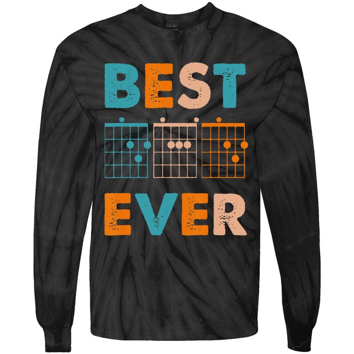 Musician Guitarist Best Dad Ever Father's Day Tie-Dye Long Sleeve Shirt