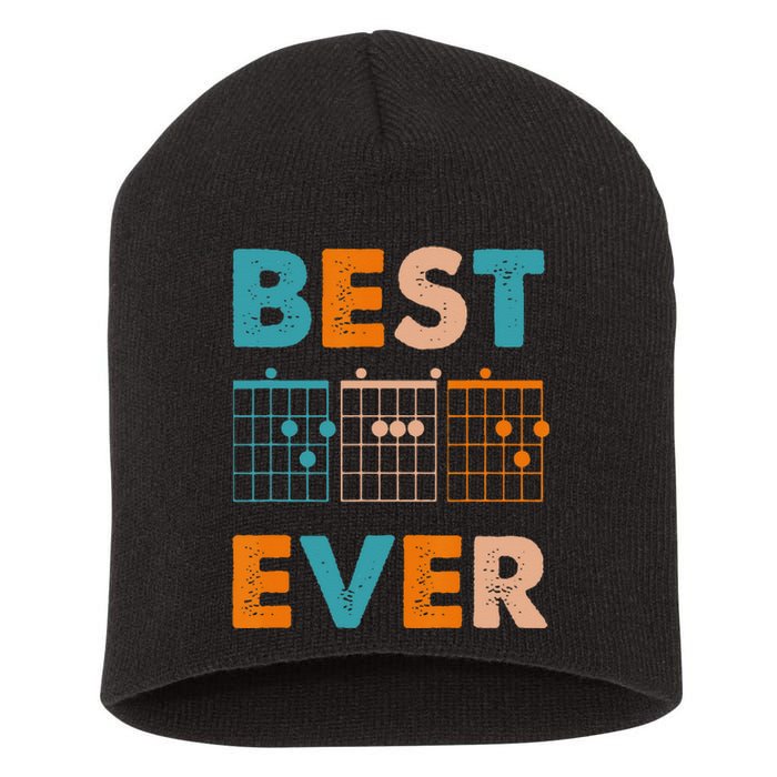 Musician Guitarist Best Dad Ever Father's Day Short Acrylic Beanie