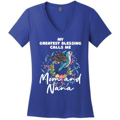 My Greatest Blessings Call Me Nana Mom Grandma Mama Saying Great Gift Women's V-Neck T-Shirt