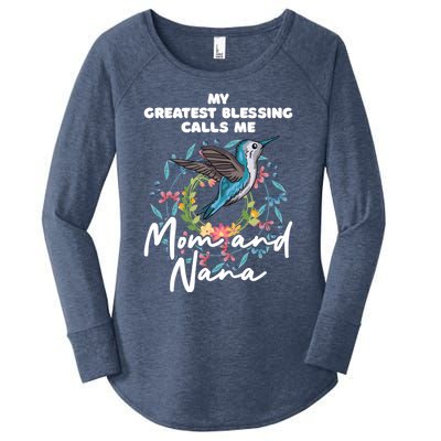 My Greatest Blessings Call Me Nana Mom Grandma Mama Saying Great Gift Women's Perfect Tri Tunic Long Sleeve Shirt