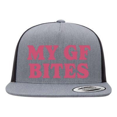 My Gf Bites Flat Bill Trucker Hat