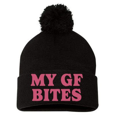 My Gf Bites Pom Pom 12in Knit Beanie