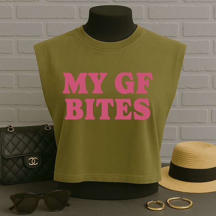 My Gf Bites Garment-Dyed Women's Muscle Tee