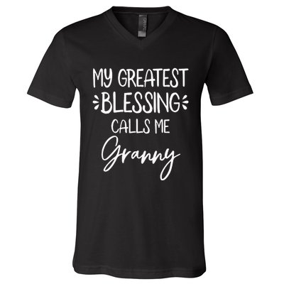 My Greatest Blessing Calls Me Granny happy Mother's Day V-Neck T-Shirt