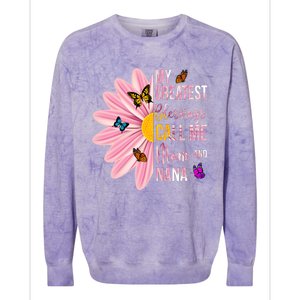 My Greatest Blessings Call Me Mom And Nana Butterfly Colorblast Crewneck Sweatshirt