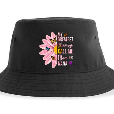 My Greatest Blessings Call Me Mom And Nana Butterfly Sustainable Bucket Hat