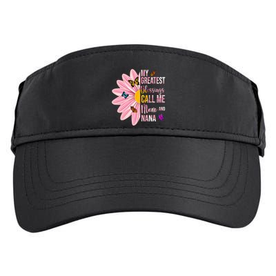My Greatest Blessings Call Me Mom And Nana Butterfly Adult Drive Performance Visor